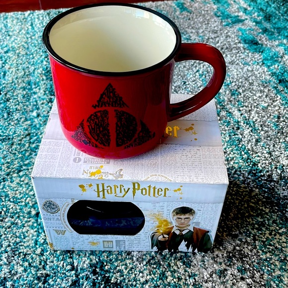 Warner Bros. Other - DEATHLY HOLLOWS mug new in box Harry Potter red black camper ceramic 16oz coffee